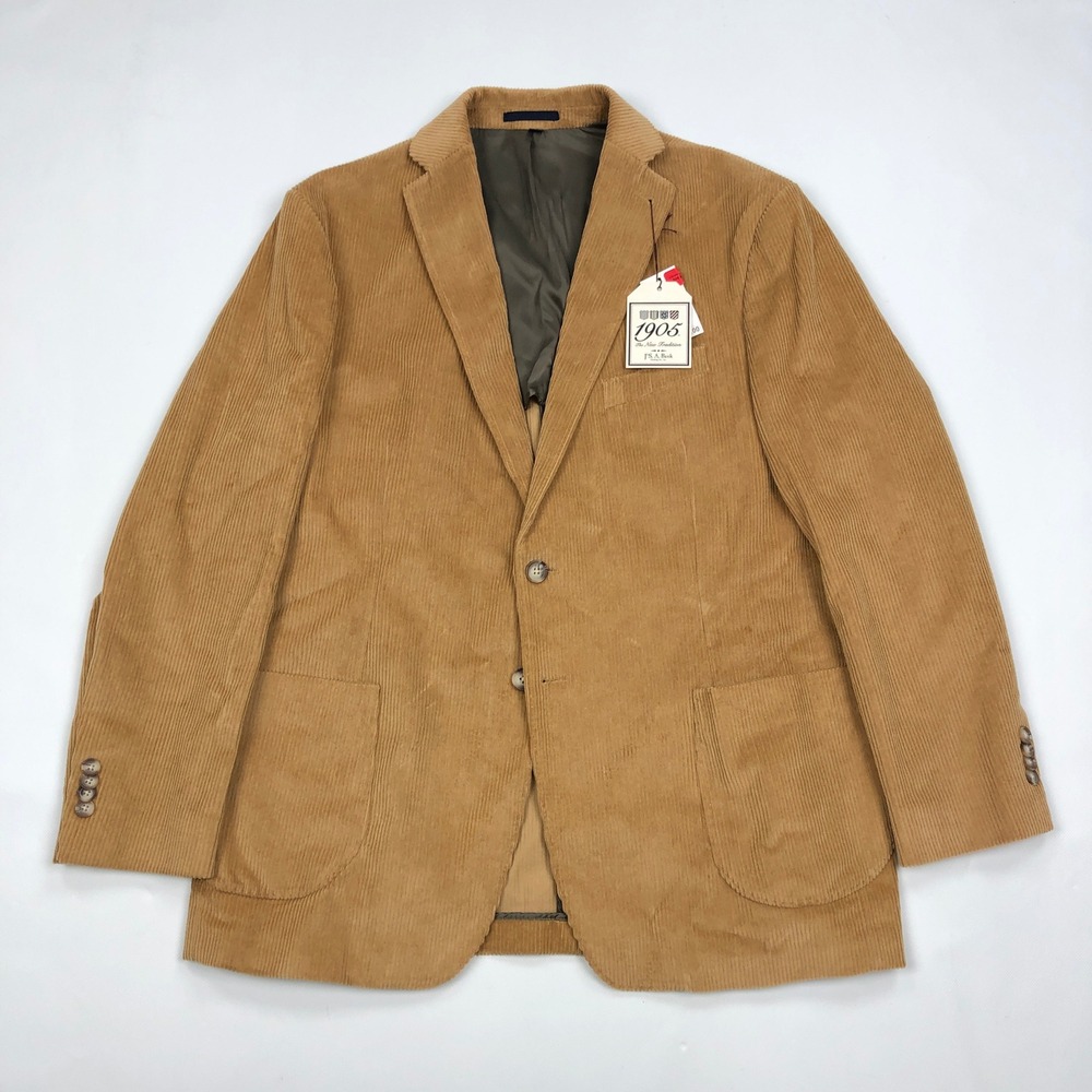 Jos A Bank 1905 Collection Mens 44R Corduroy Blazer Sport Coat Tan Camel